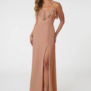 Azazie Natalia A-Line Chiffon Dress in Champagne Rose